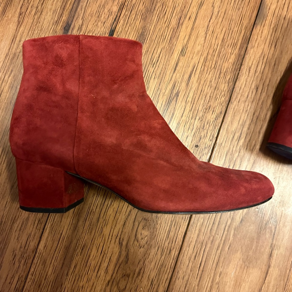 Sam Edelman Red Suede Bootie